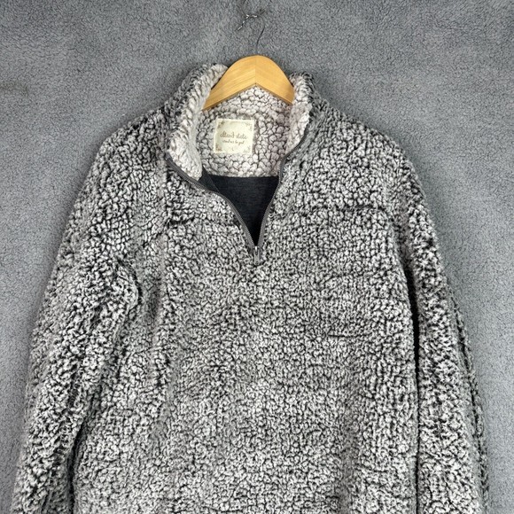 Altar’d State Jacket Womens Large Gray Wubby Teddy Sherpa Quarter Zip Pullover - Picture 3 of 11